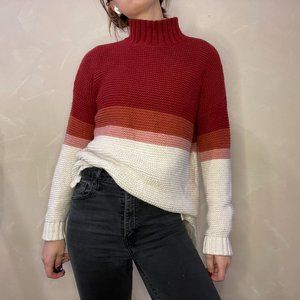 Marine Layer Thick Striped Colorblock Ombre Chunky Knit Sweater in Size Small